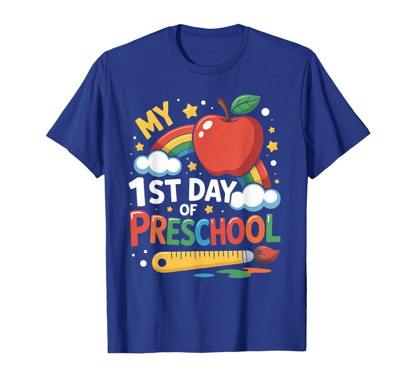 My First Day of Preschool Funny Colorful Rainbow T-Shirt