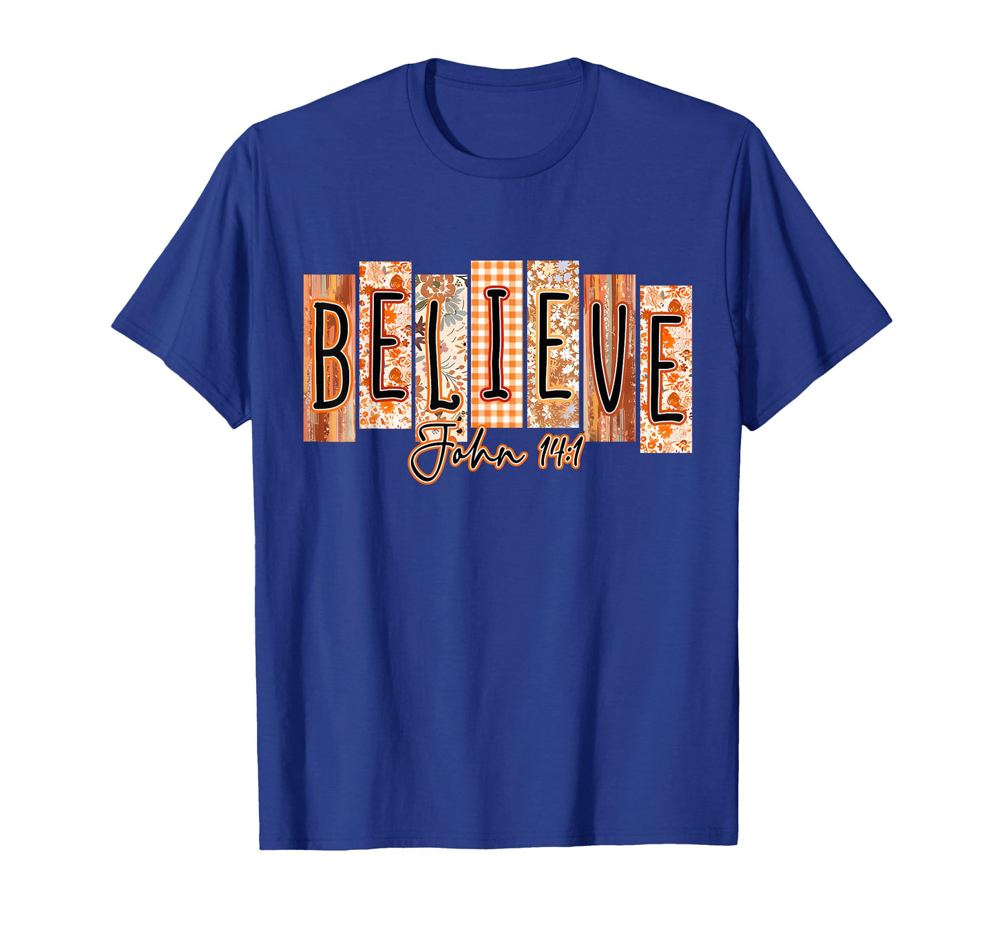 Believe Bible Verse Preppy Fall Christian Pumpkin Spice T-Shirt