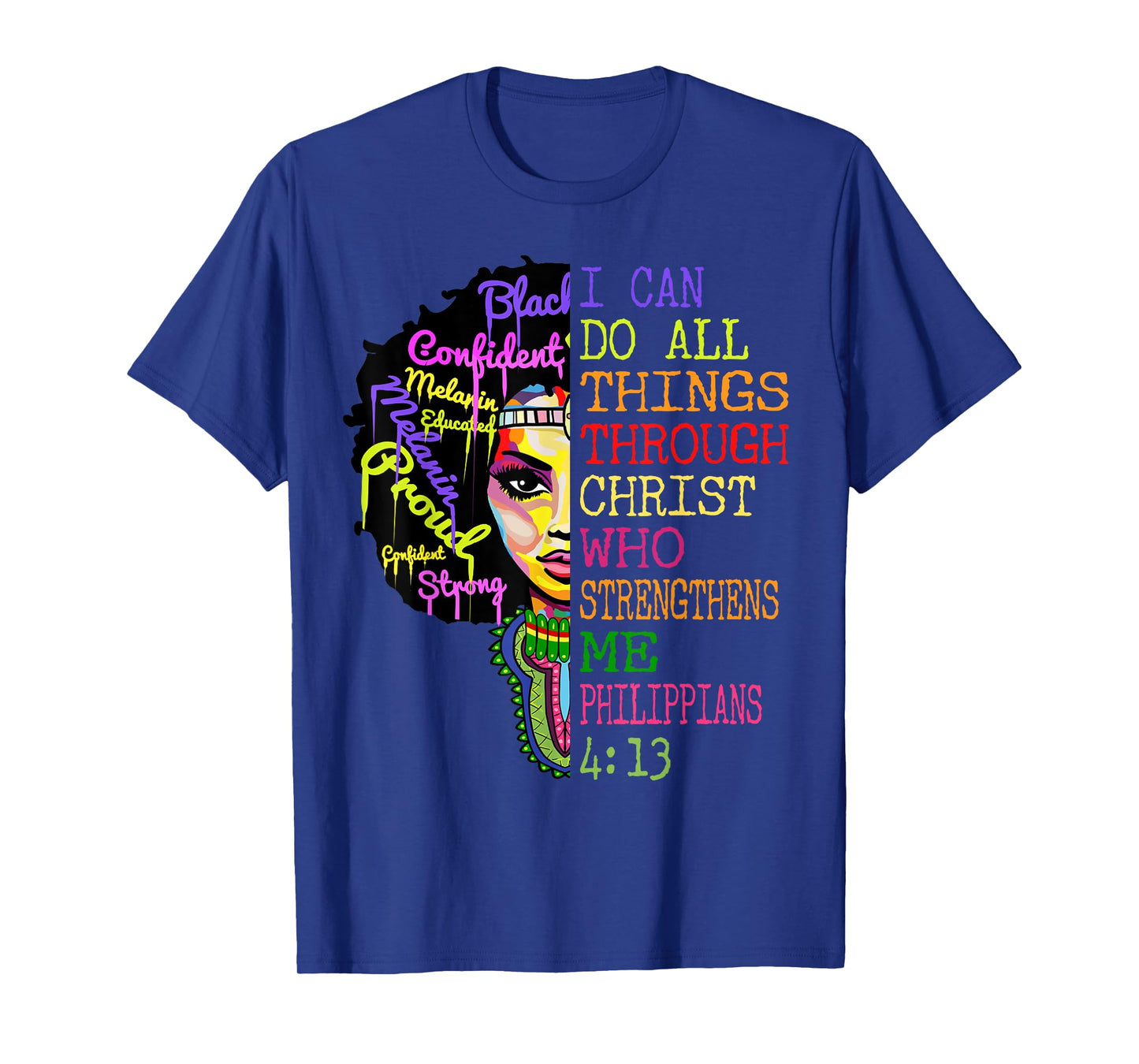 I Can Do All Through Christ Shirt Black Woman Faith T-Shirt