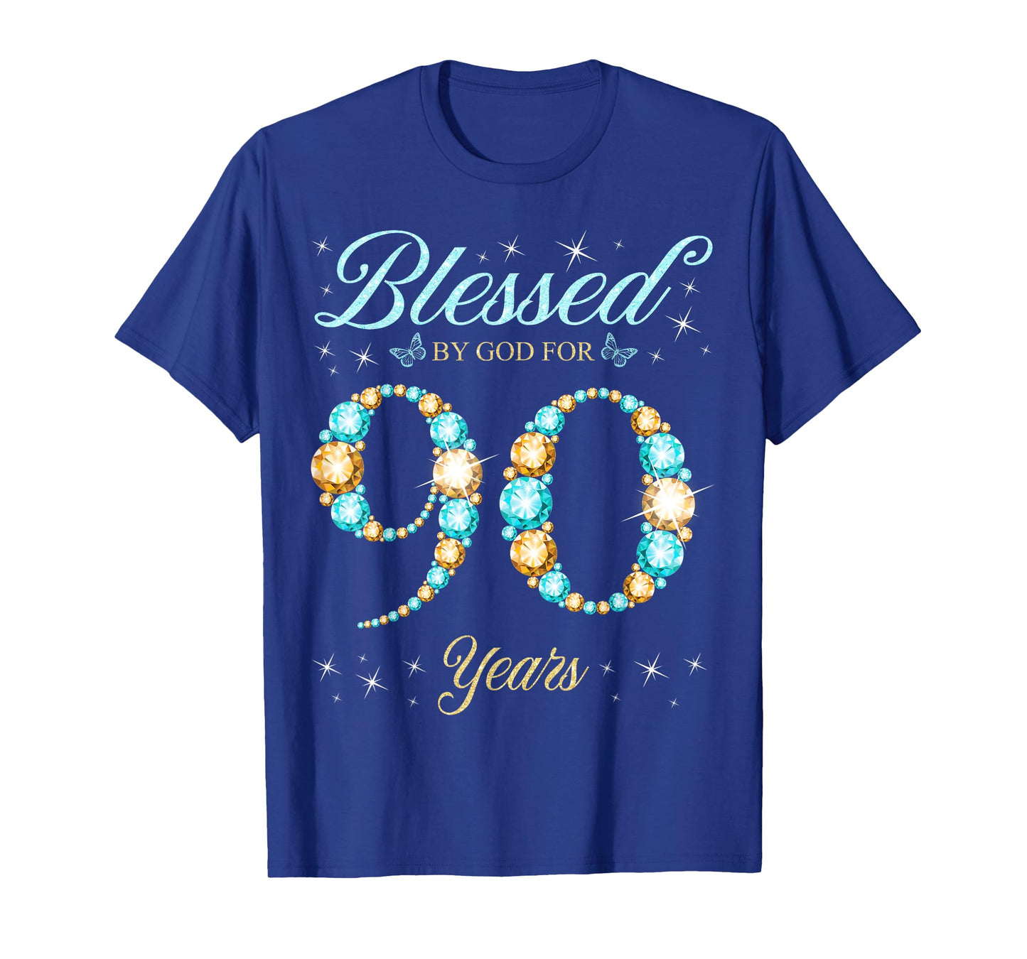 Blessed By God For 90 Years Old 90th Birthday B-Day Party T-Shirt