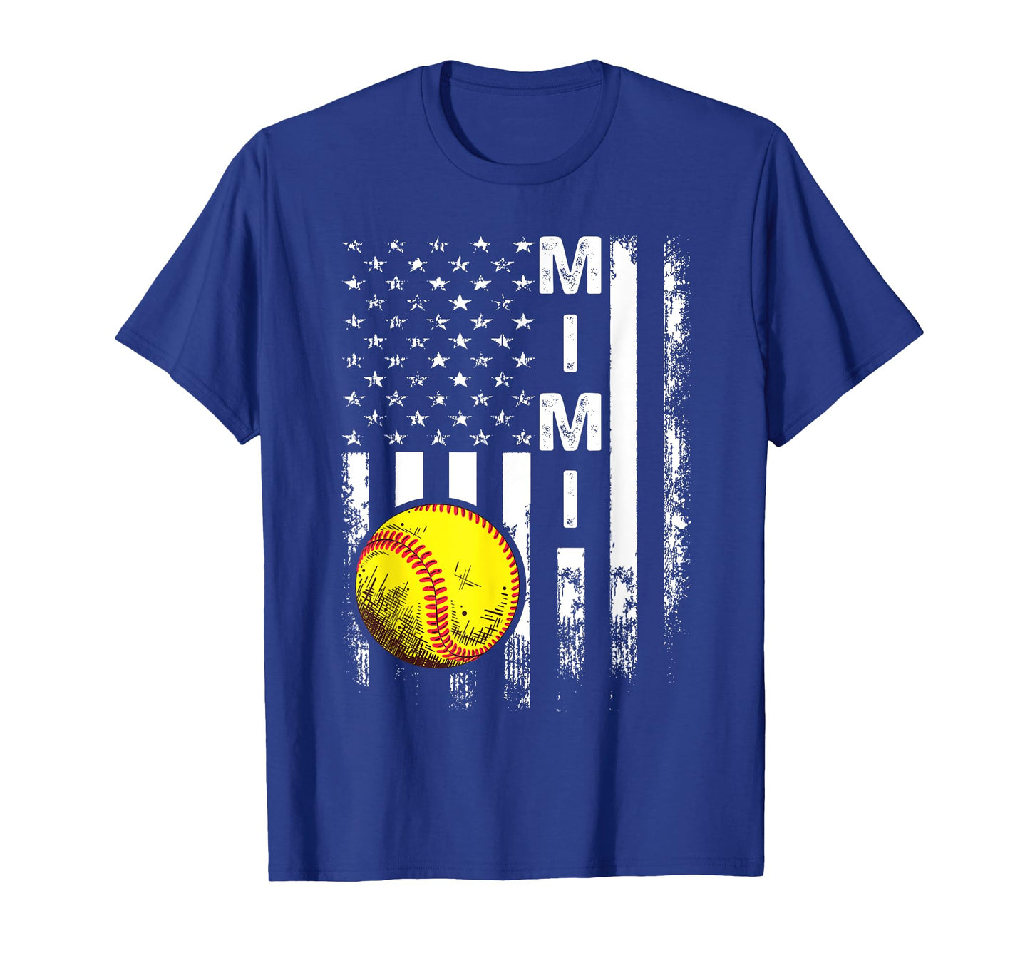 Softball Mimi America Flag Men Women Vintage Christmas T-Shirt