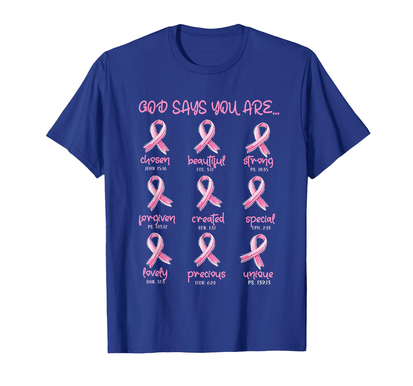 God Says You Are Christian Breast Cancer Survivor Religious T-Shirt