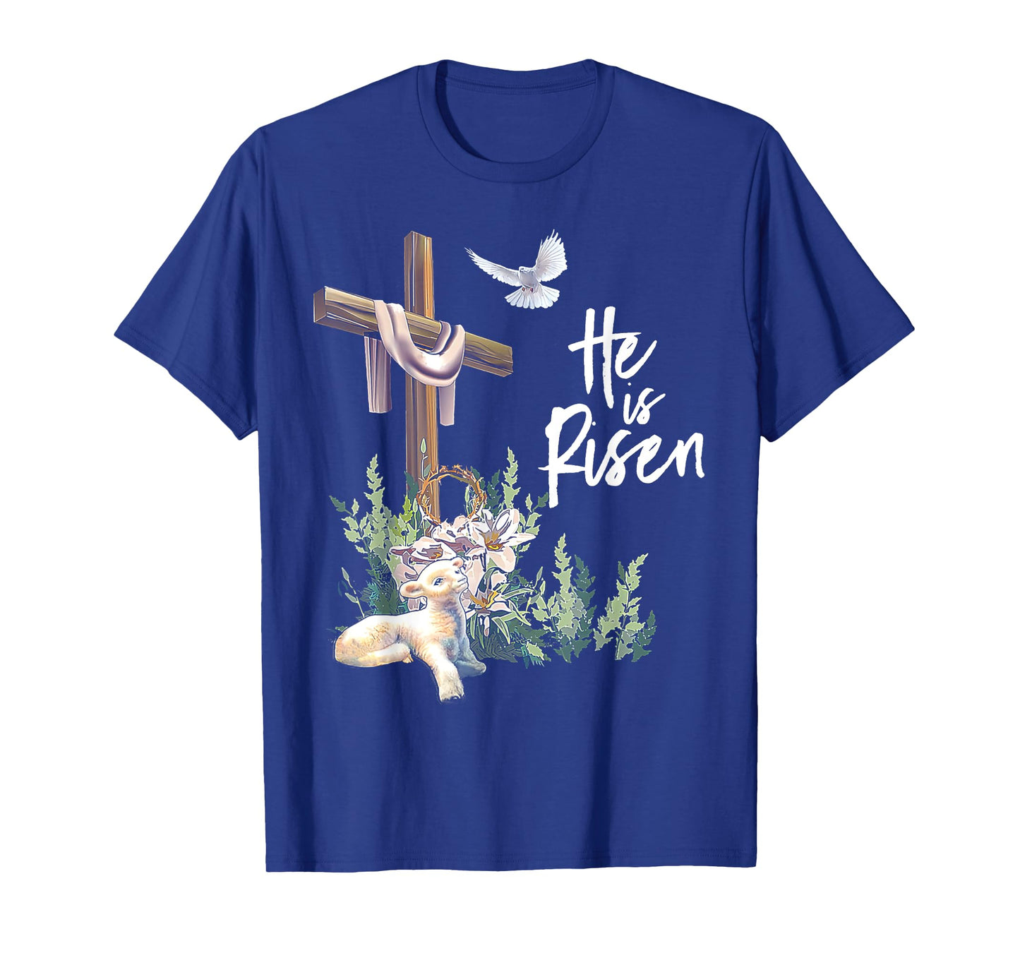 He Is Risen Cross Dove Sheep T-Shirt