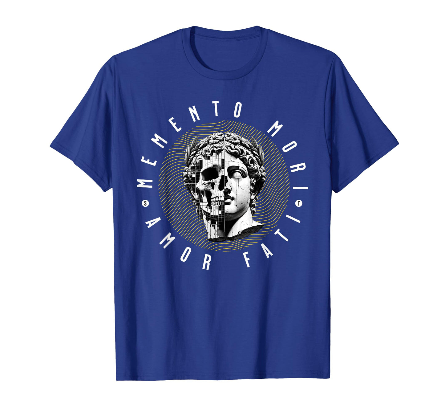 Memento Mori Amor Fati Skull Stoicism Quote T-Shirt