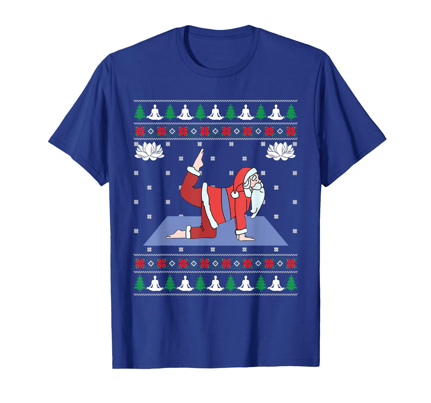 Cute Yoga Pose Santa Ugly Christmas Sweater Xmas Lovers T-Shirt