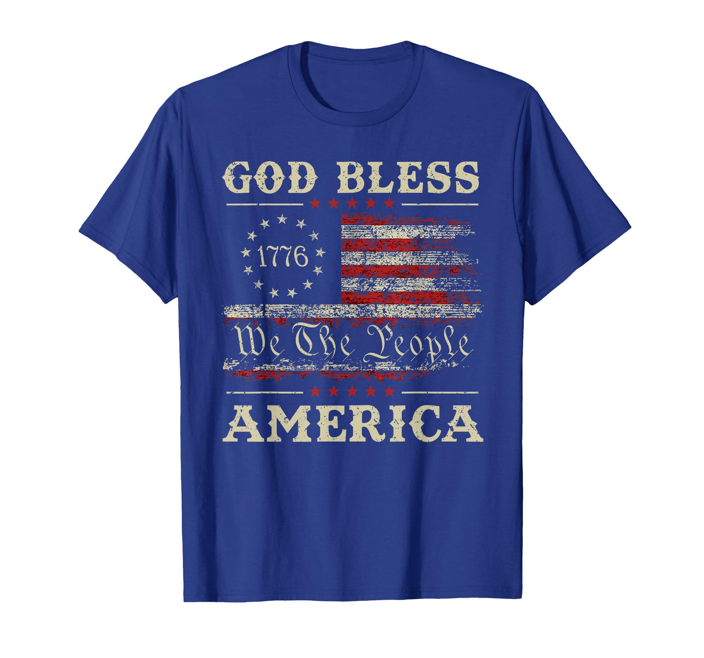 God Bless America USA Flag 4th of July Patriotic T-Shirt