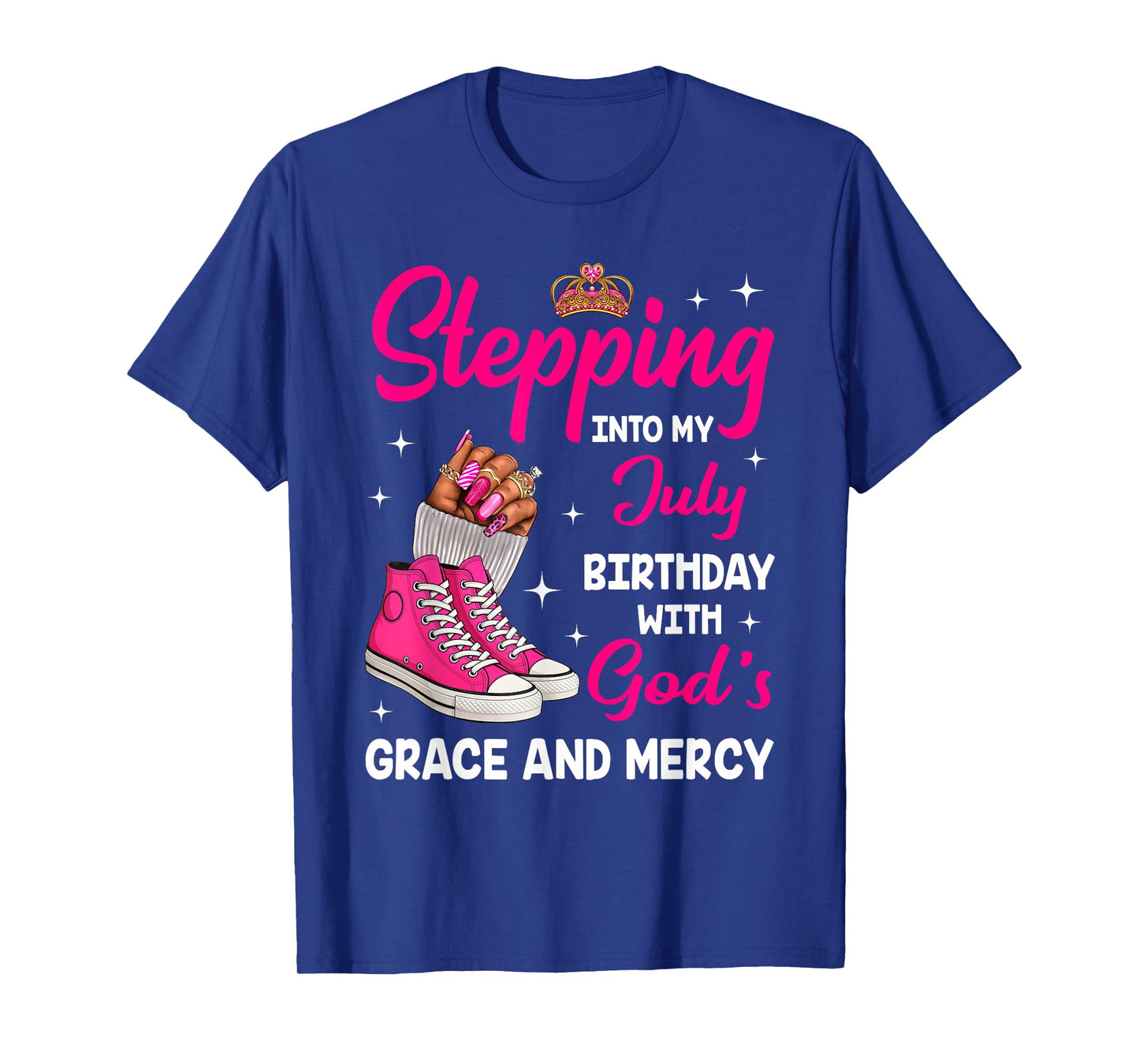 Stepping Into My July Birthday Afro Woman Melanin Queen T-Shirt