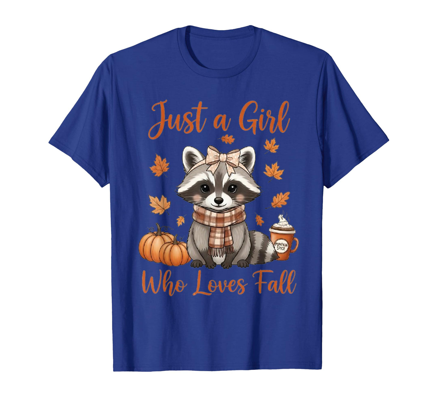 Just A Girl Who Loves Fall Funny Raccoon Fall Vibes T-Shirt