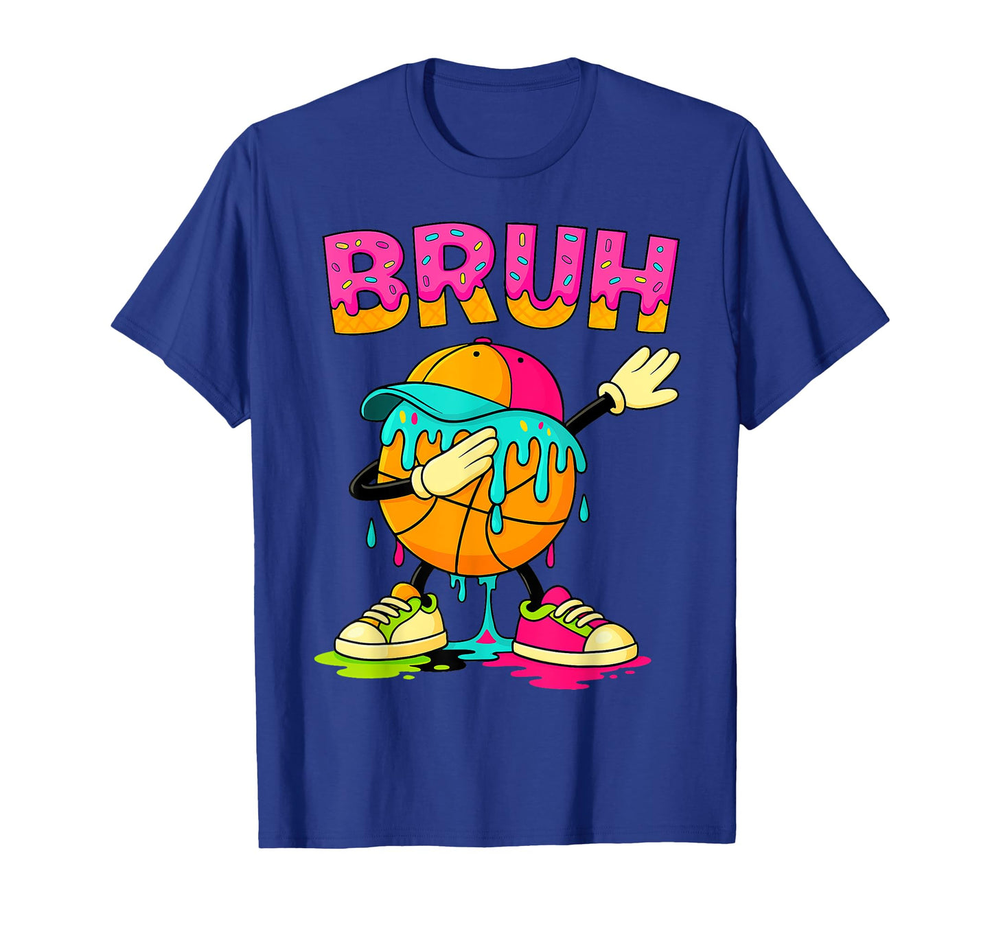 Dabbing Basketball drip Shirt Bruh Basketball Drip Ice Cream T-Shirt