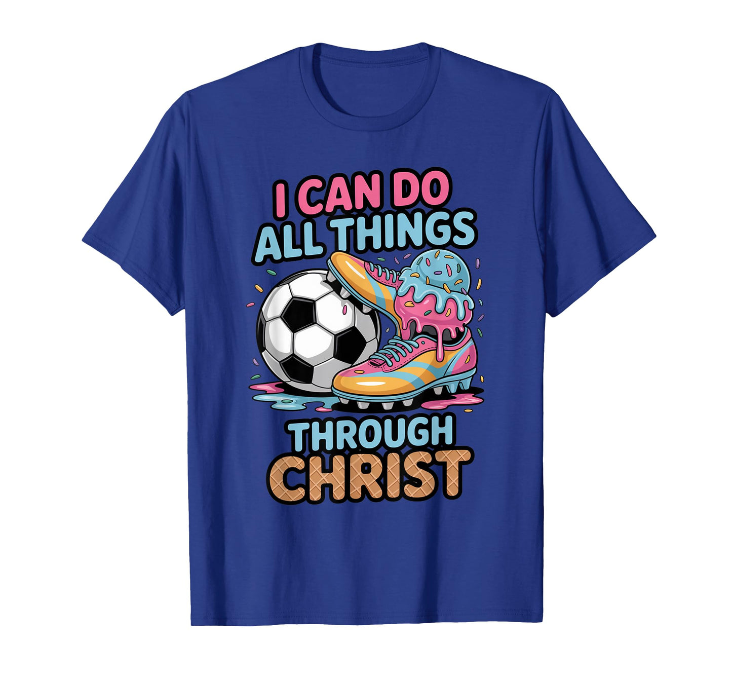 Soccer Shirts Boys Girls Kids Christian Philippians 4:13 T-Shirt