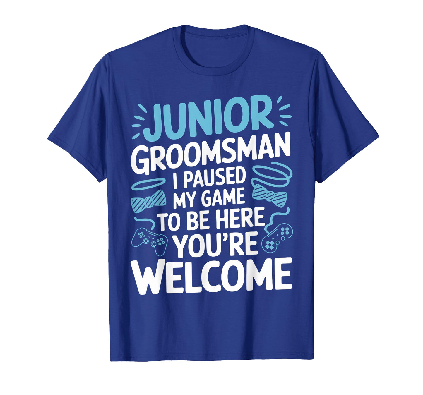 I Paused My Game Wedding Party Bow Tie Cute Junior Groomsman T-Shirt