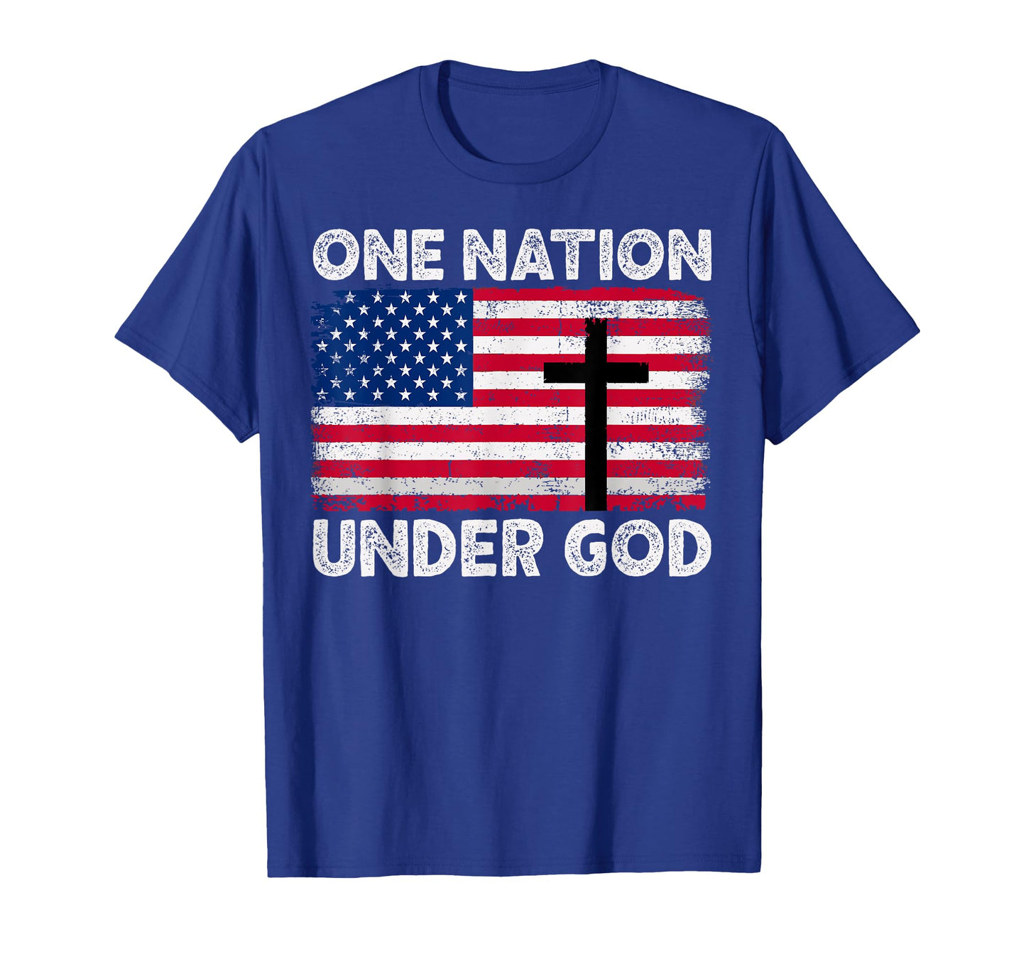 ONE NATION UNDER GOD Flag 4th Of July Patriotic Christian T-Shirt