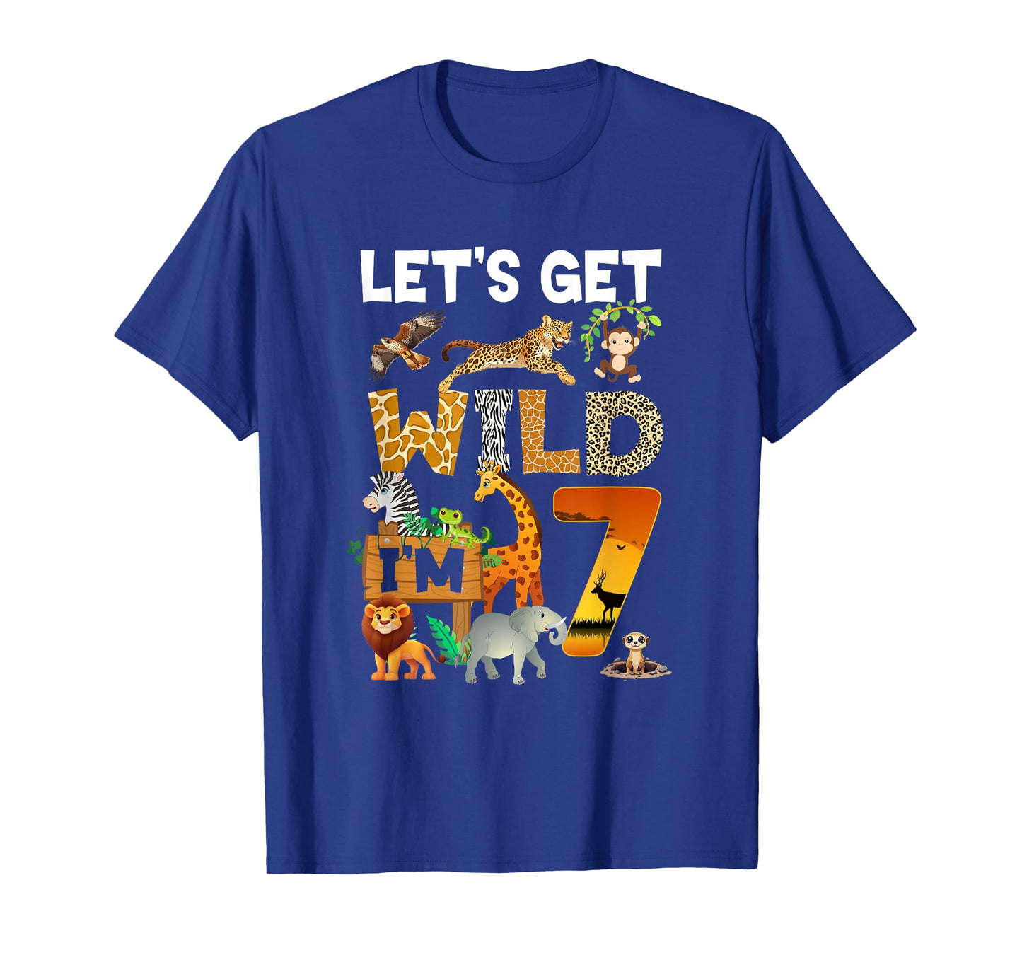 7 Year Old Zoo Birthday Safari Jungle Animal 7Th Bday T-Shirt