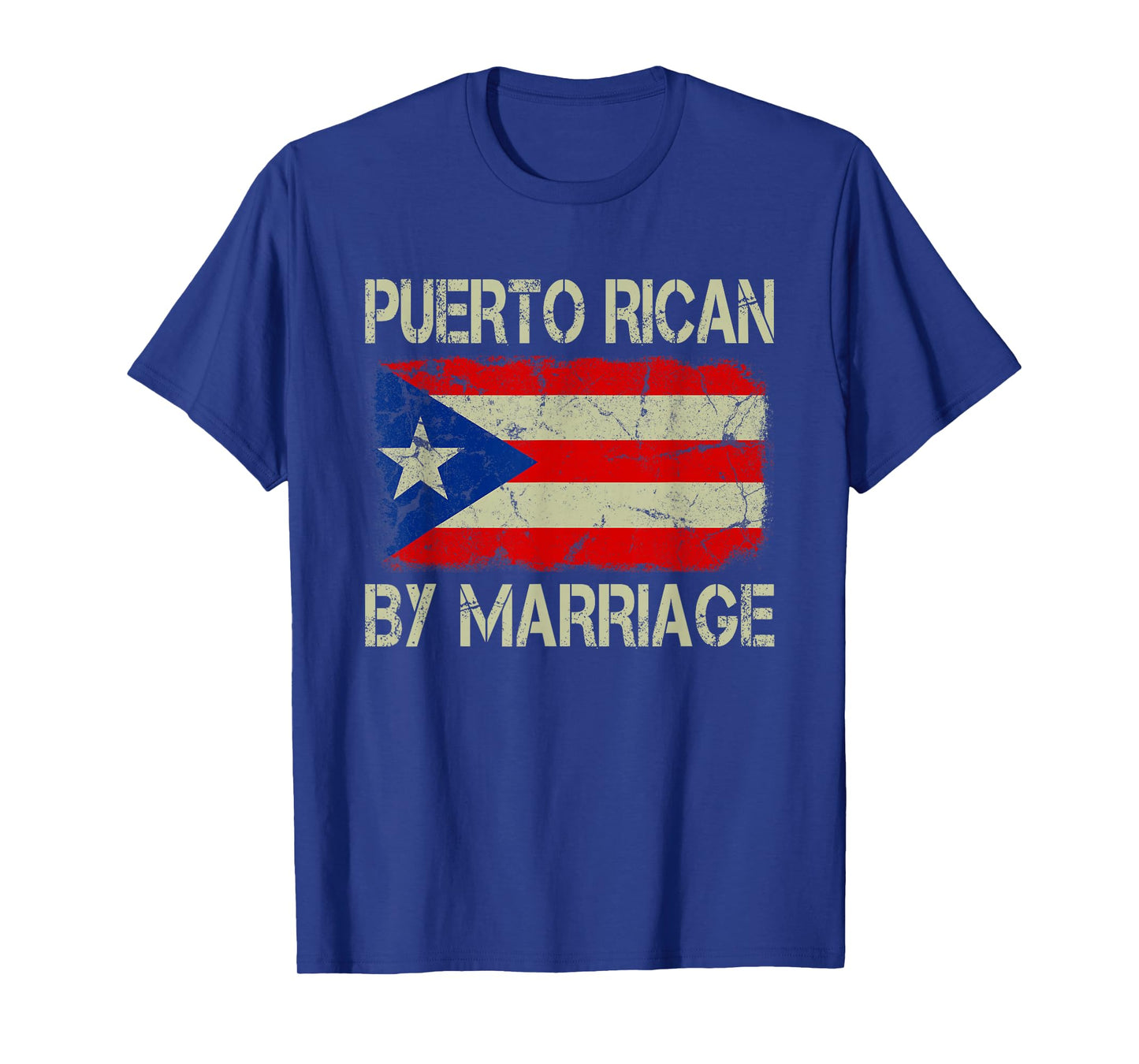 Puerto Rican By Marriage Puerto Rico Flag Funny Husband Wife T-Shirt
