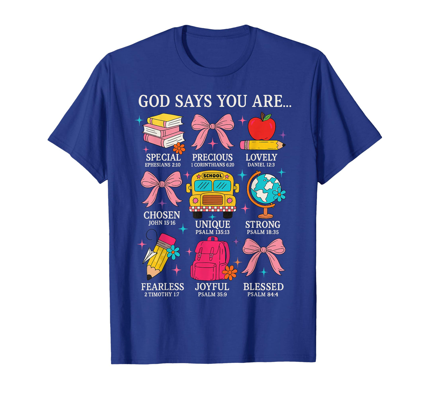 Teacher Christian God Says I Am Faith Religious Bible Verse T-Shirt