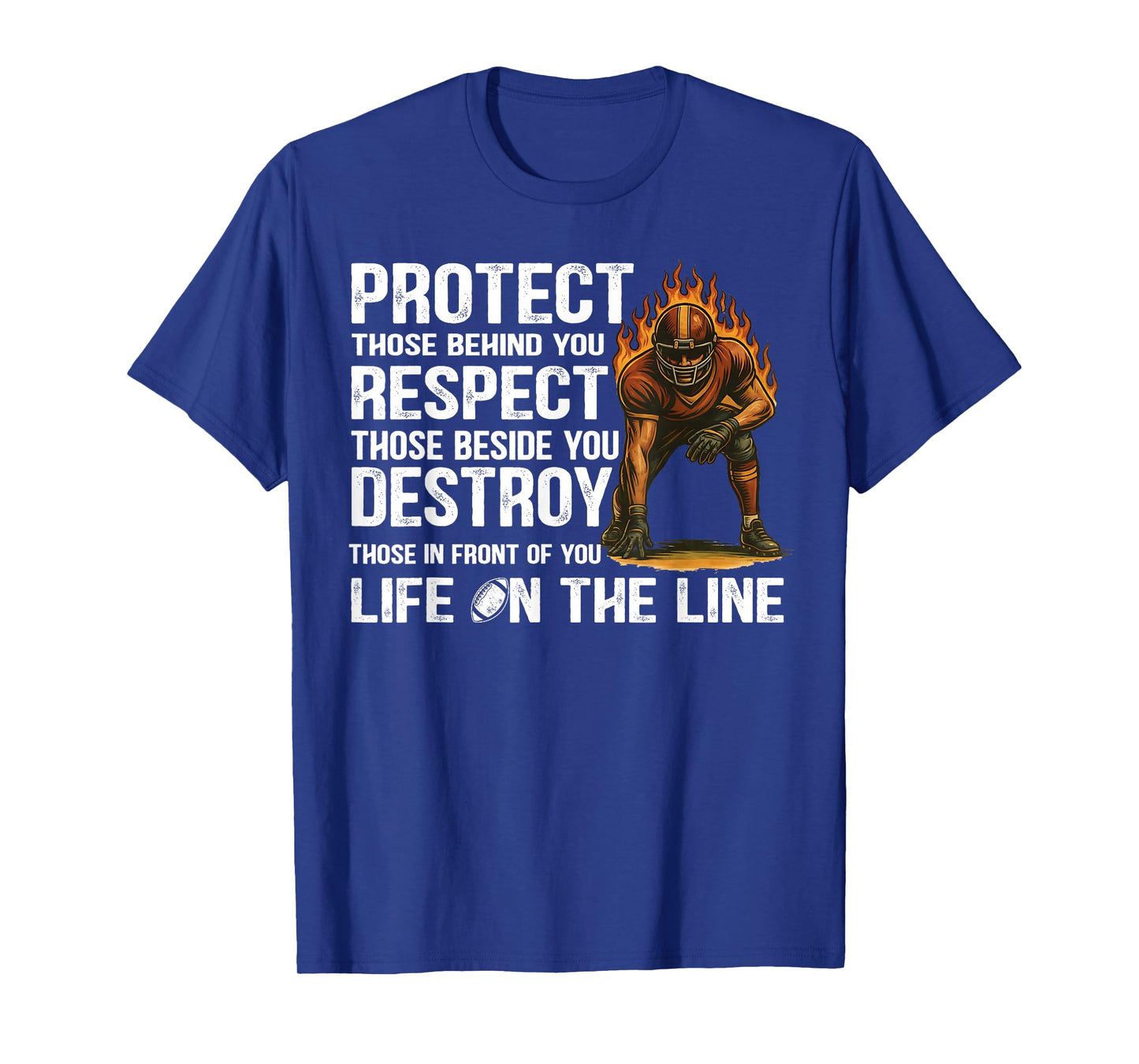 Vintage Protect Respect Destroy Offensive Lineman Football T-Shirt