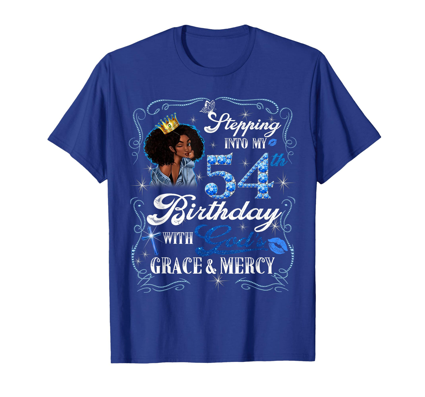 Womens Stepping Into My 54th Birthday With Grace & Faith T-Shirt