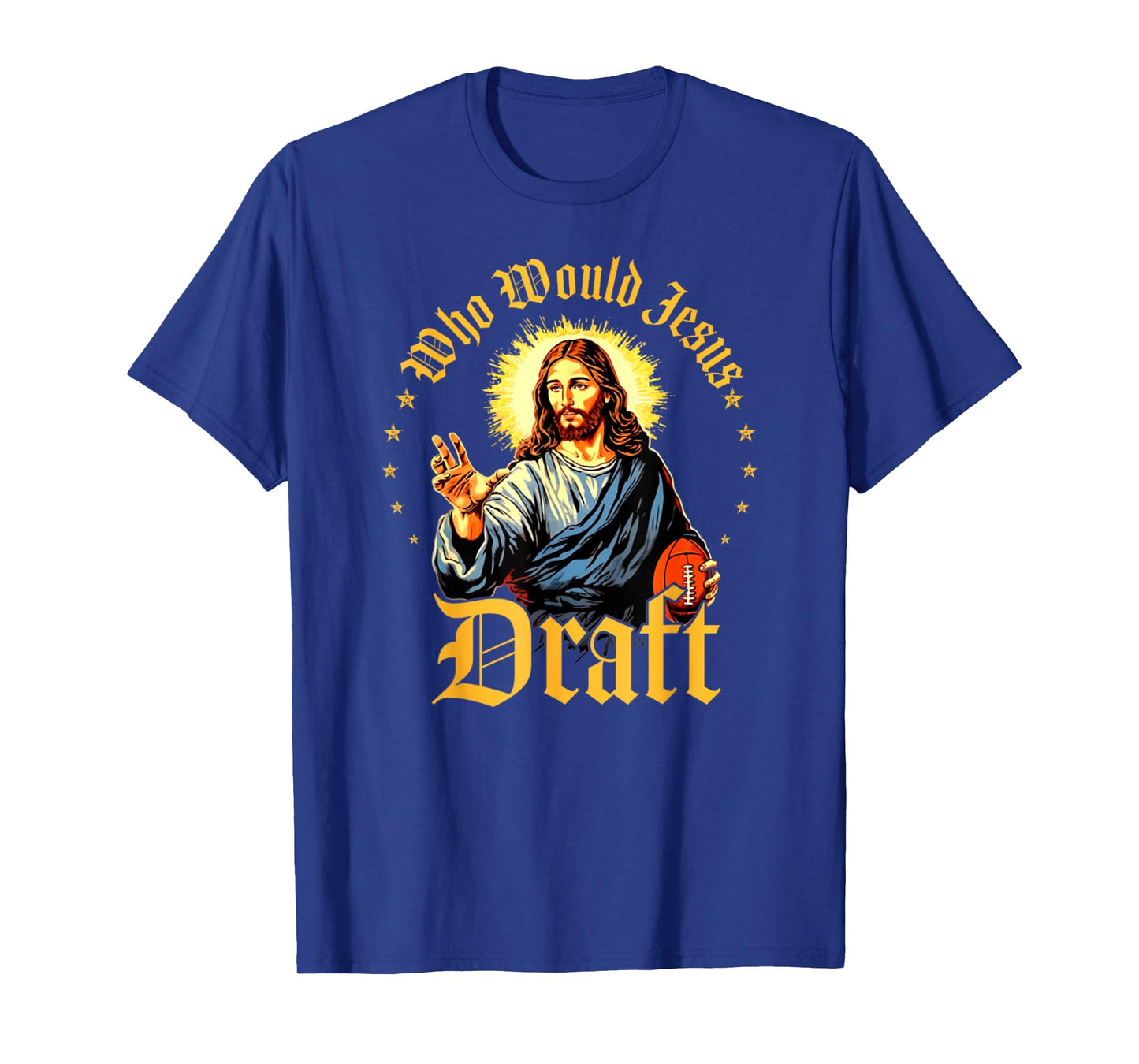 Vintage Who Would Jesus Draft Fantasy Football Funny T-Shirt