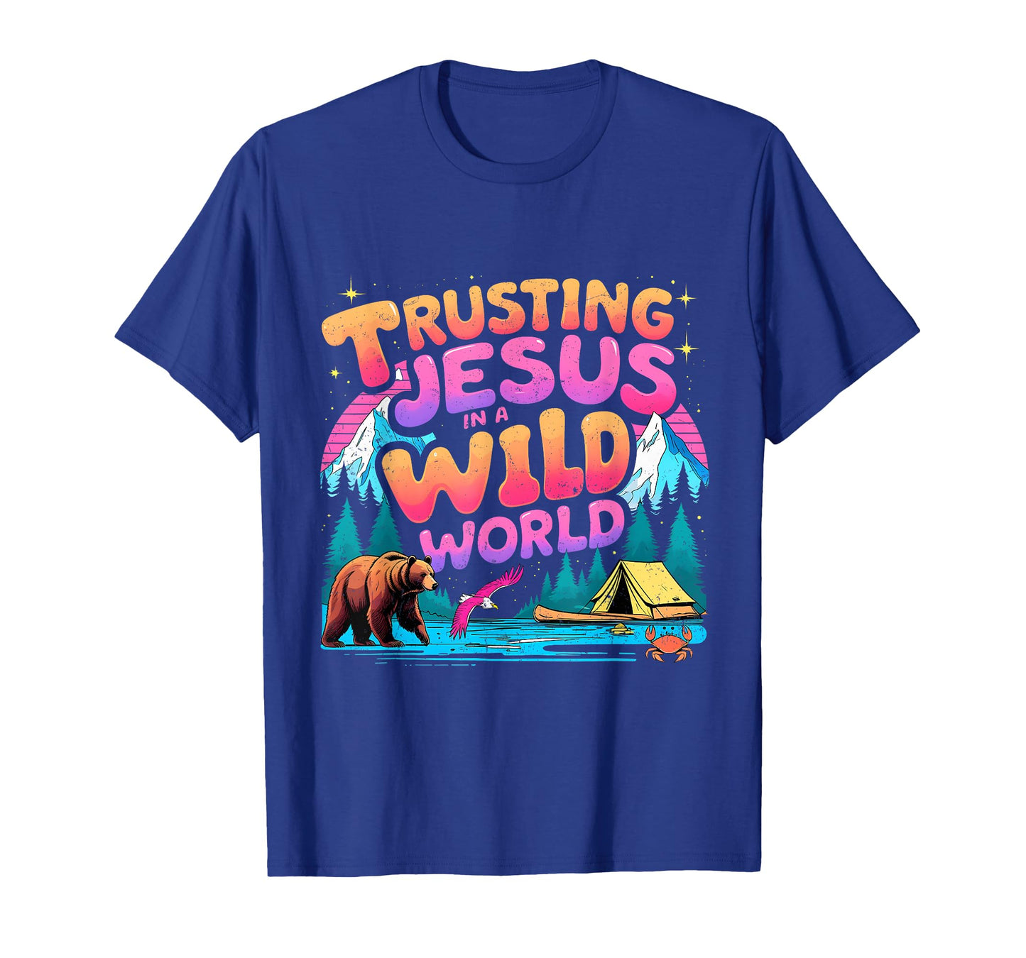 Trusting Jesus in a Wild World VBS 2025 Camping Theme T-Shirt