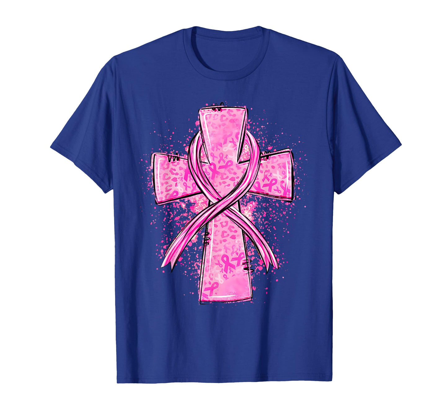 Faith Cross Pink Ribbon Breast Cancer Awareness Christian T-Shirt