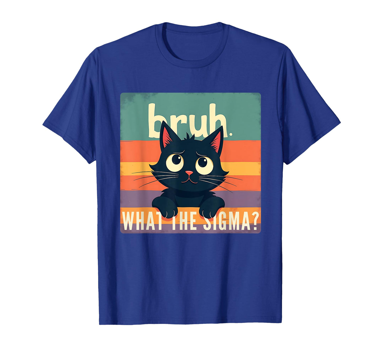 Bruh Cat What The Sigma Funny Meme Vintage Kids Youth T-Shirt