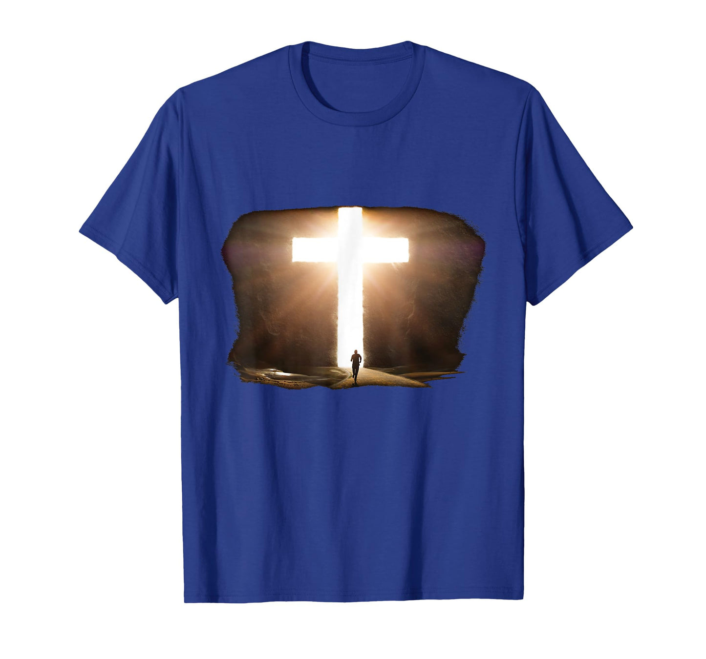 Jesus Christ Faith Cross in the Rock Christian Running Men T-Shirt