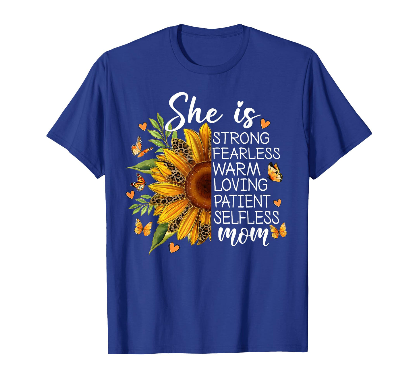 She Is Mom Sunflower Leopard Christian Mom Mother's Day T-Shirt
