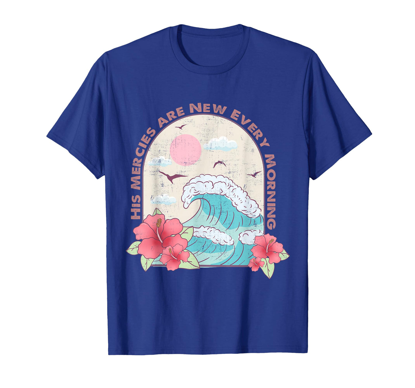 Christian Summer Religious Bible Ocean Wave His Mercy Beach T-Shirt