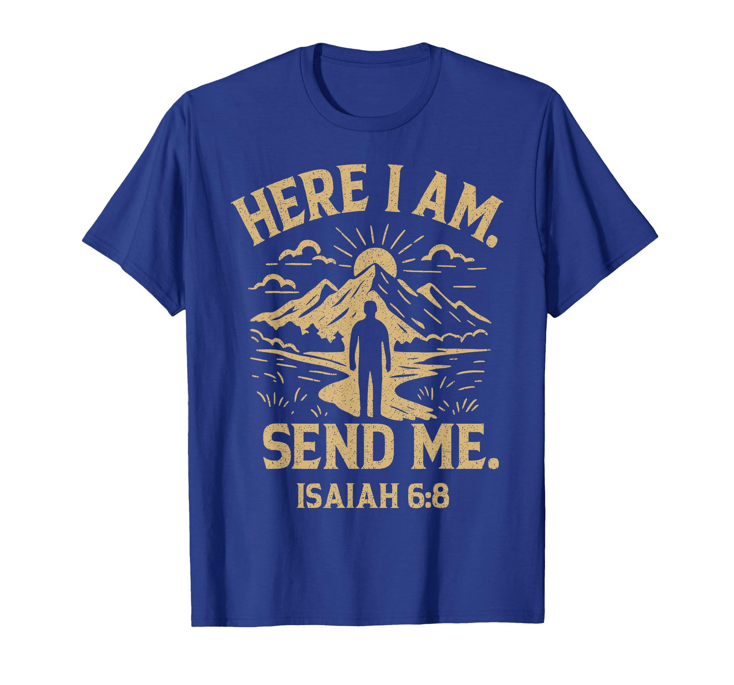 Here I Am Send Me Isaiah 6:8 Bible Verse Christian T-Shirt