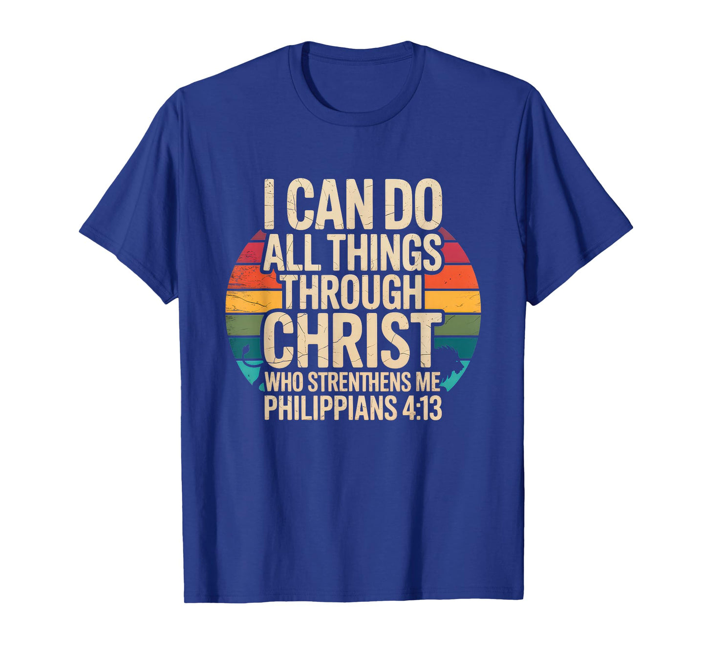 Christian Tshirt Philippians 4:13 Religious Lion Strengthens T-Shirt