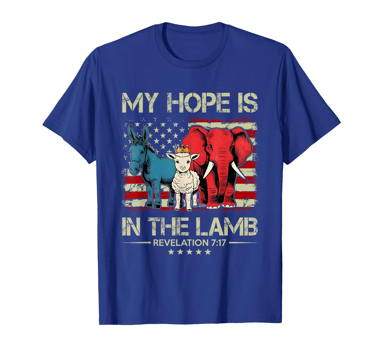 My Hope is in the Lamb Elephant Donkey USA Funny Scripture T-Shirt