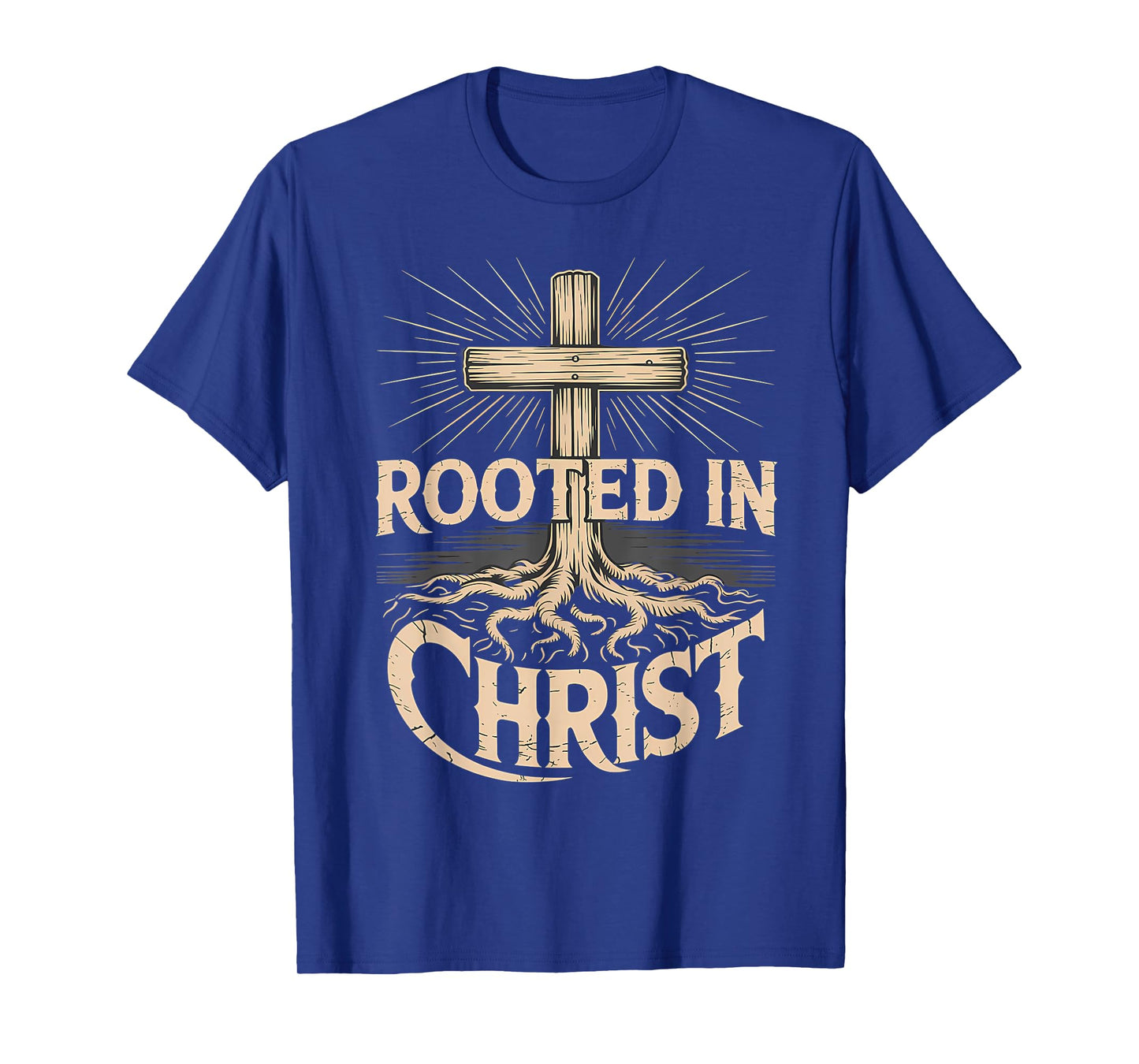 Rooted in Christ Christian Faith Jesus Cross T-Shirt