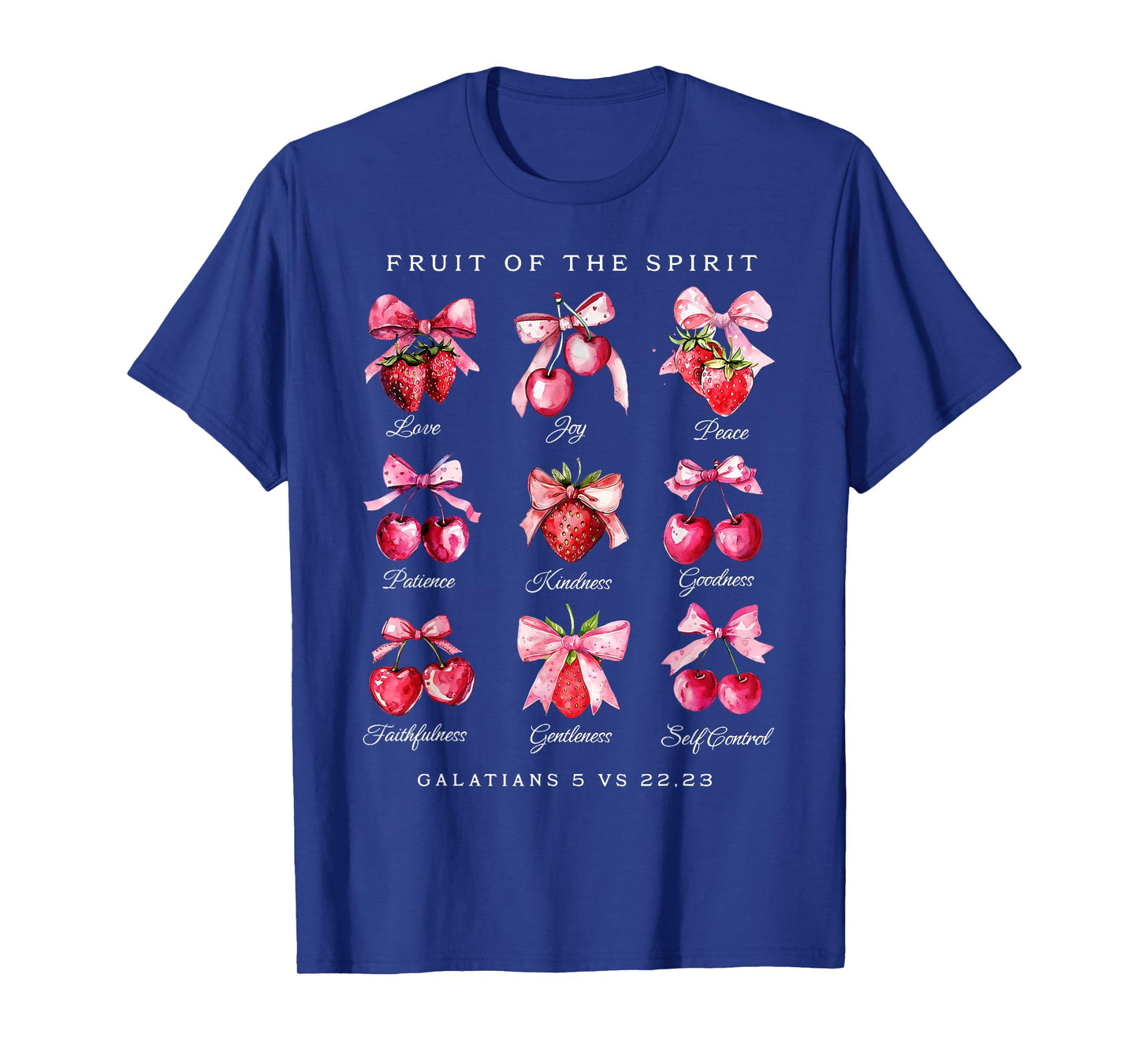 Fruit Of The Spirit Pink Coquette Bow Strawberry's Christian T-Shirt