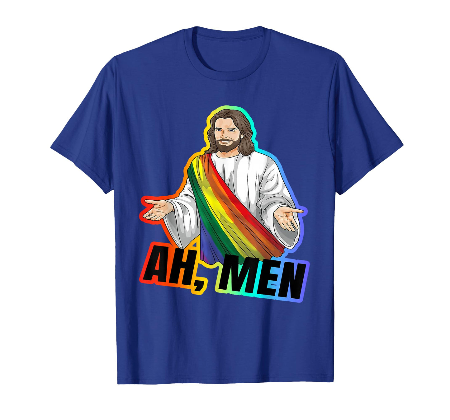 Ah, Men Gay Jesus Funny LGBTQ Pride Atheist Meme Tee T-Shirt