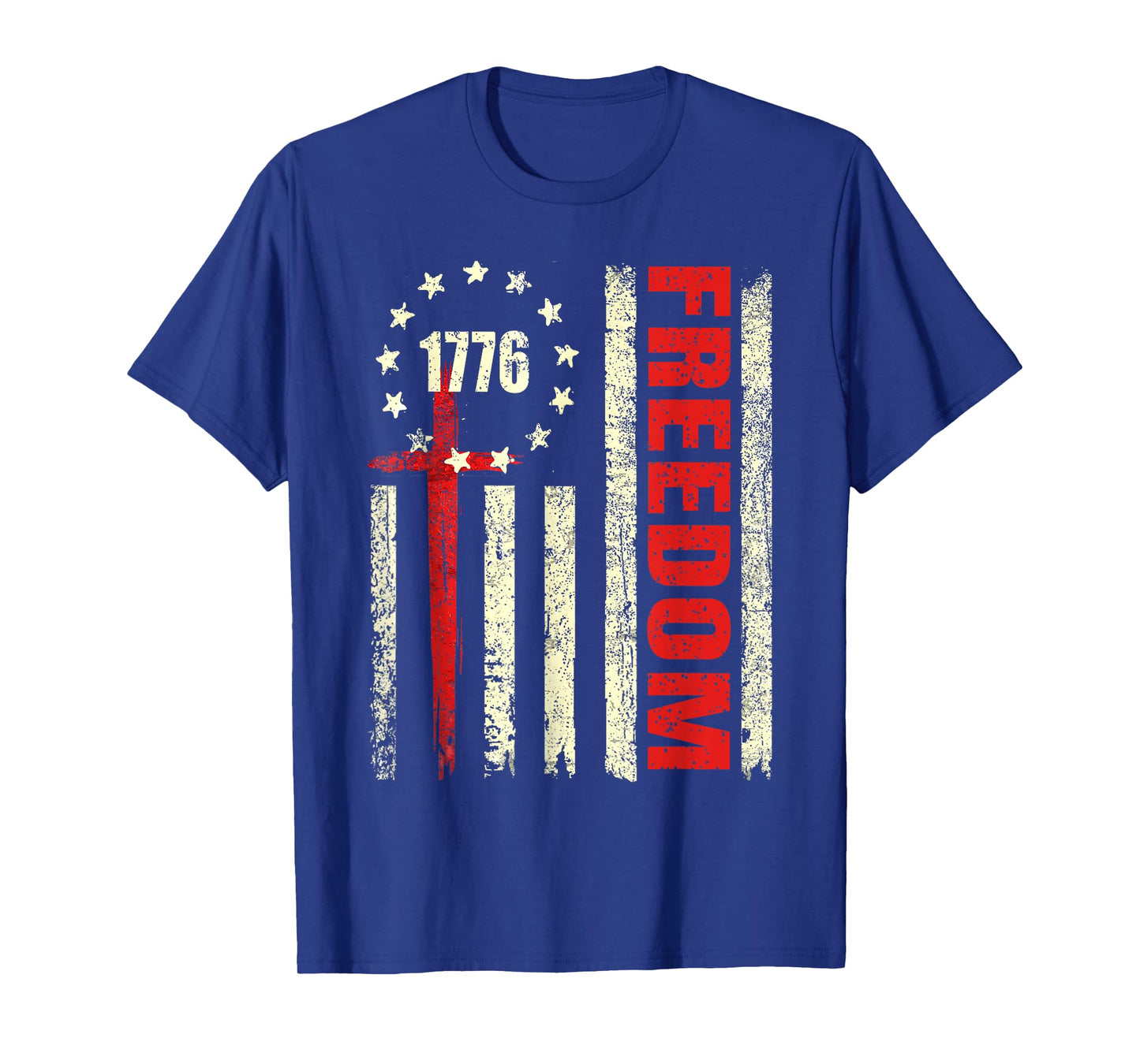 Freedom Shirt Christian Faith Political America Flag Cross T-Shirt