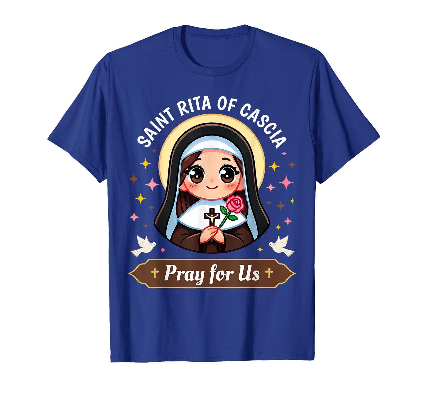 St Rita of Cascia Pray for Us Devotional Catholic for Kids T-Shirt