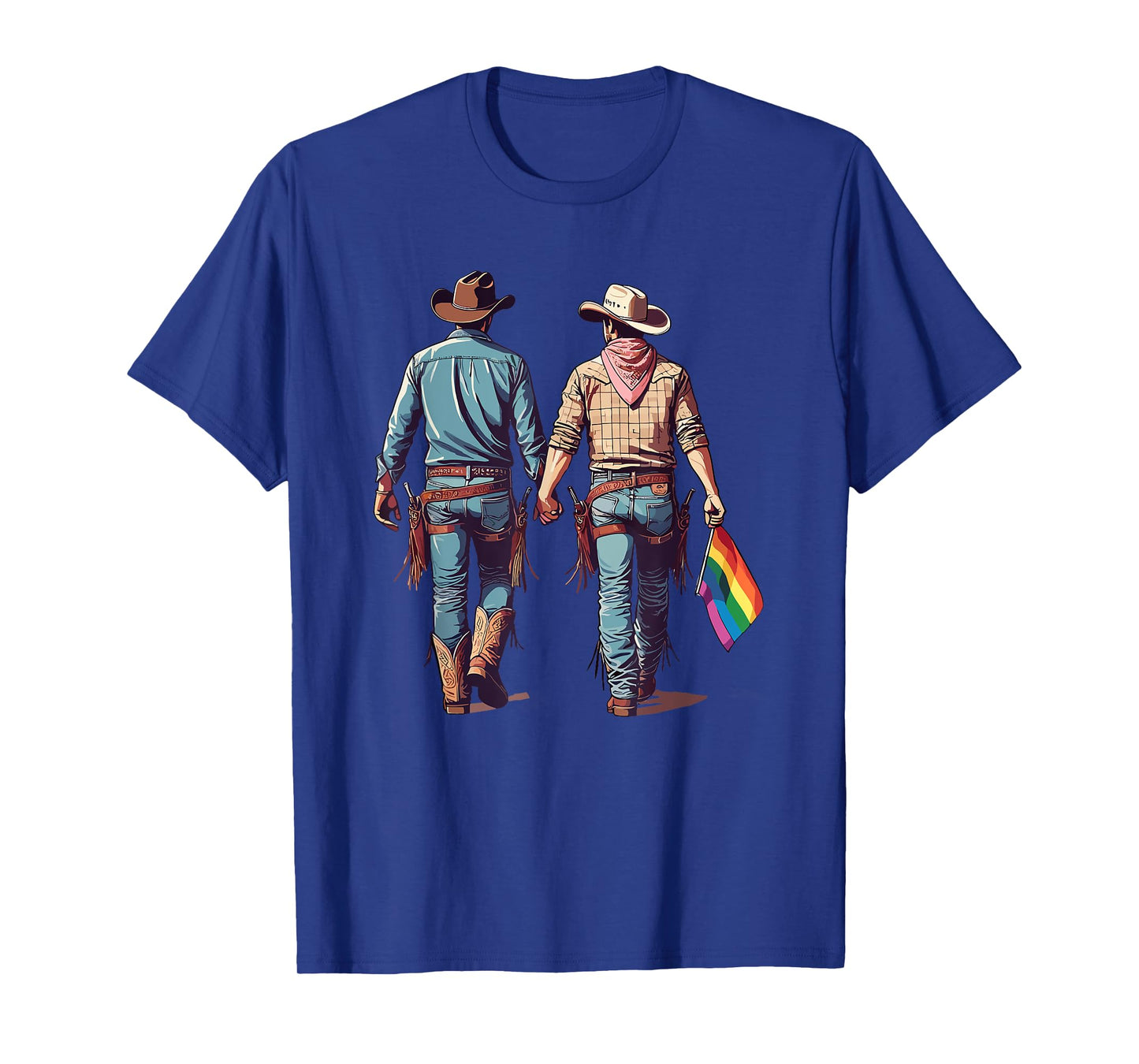Gay Cowboy Western LGBTQIA Cowboys Holding Hands T-Shirt