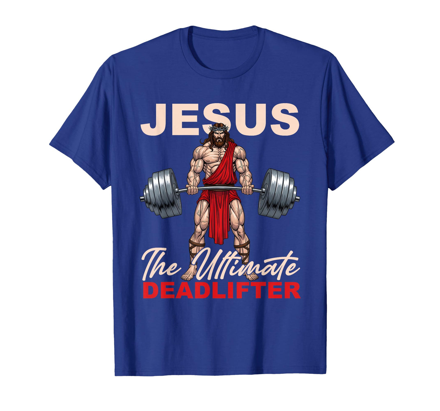 Vintage Jesus The Ultimate Deadlifter Funny Gym Bodybuliding T-Shirt