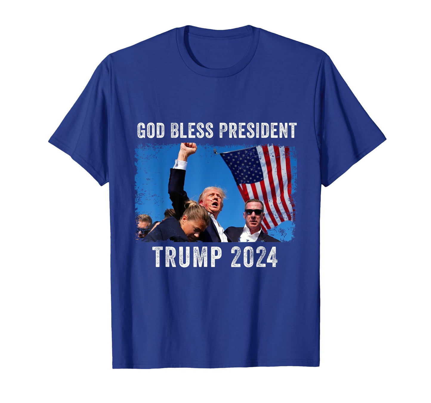 Trump Shot Bloody Ear Bleeding God Bless President Trump T-Shirt