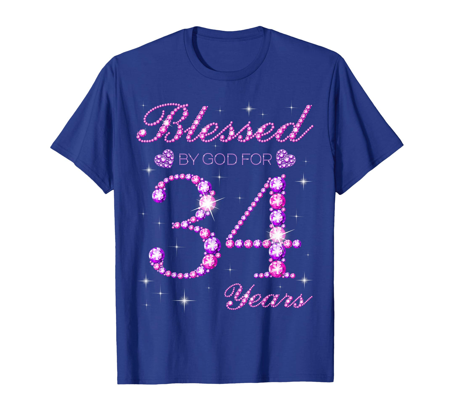 Blessed by God for 34 Years Old 34th Birthday Party T-Shirt
