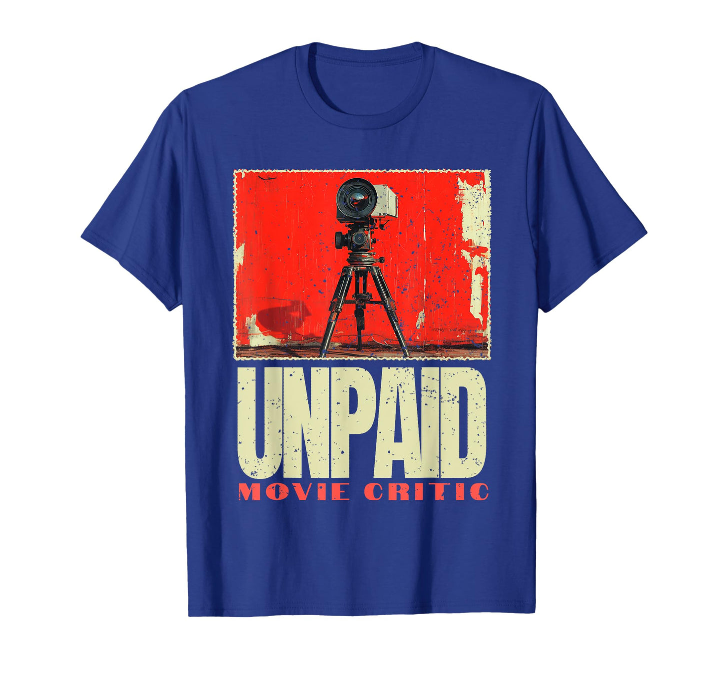 Unpaid Movie Critic Film, Vintage Cinema Motion Picture Fan T-Shirt