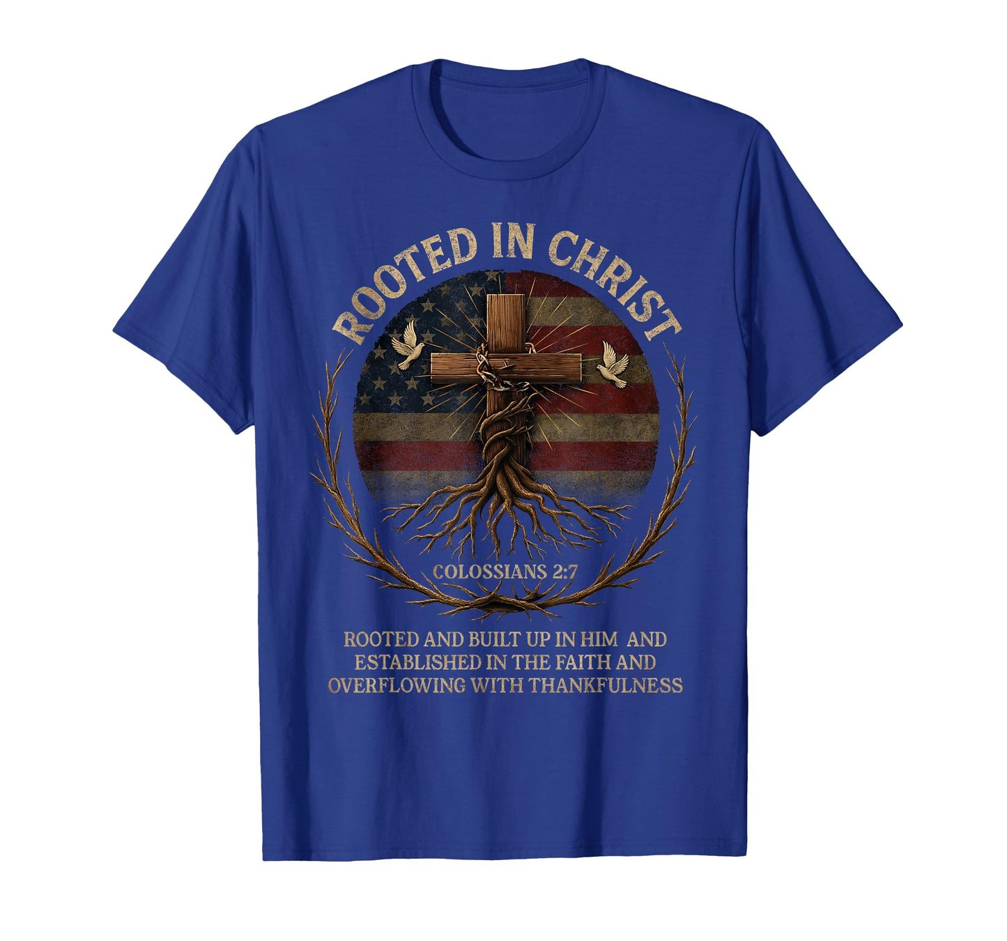Rooted in Christ Shirt, Jesus Shirts, Cross Christian T-Shirt