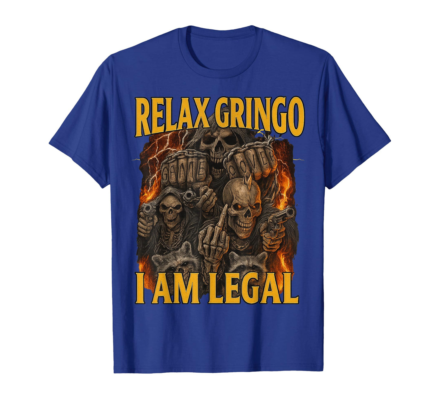 Relax Gringo Funny Skeleton Bootleg Funny 90s Memes T-Shirt