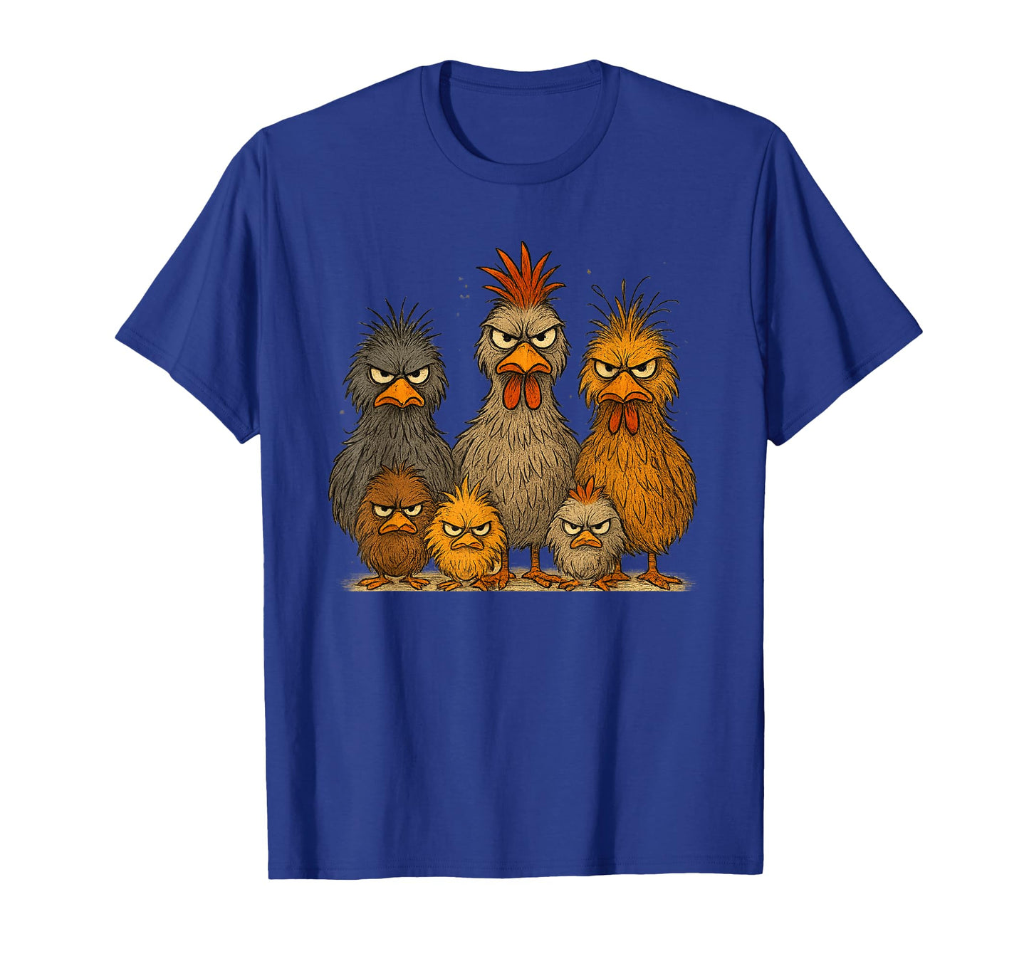 Angry Eagerlys Colorful Chicken Art, Crazy Chicken Family T-Shirt