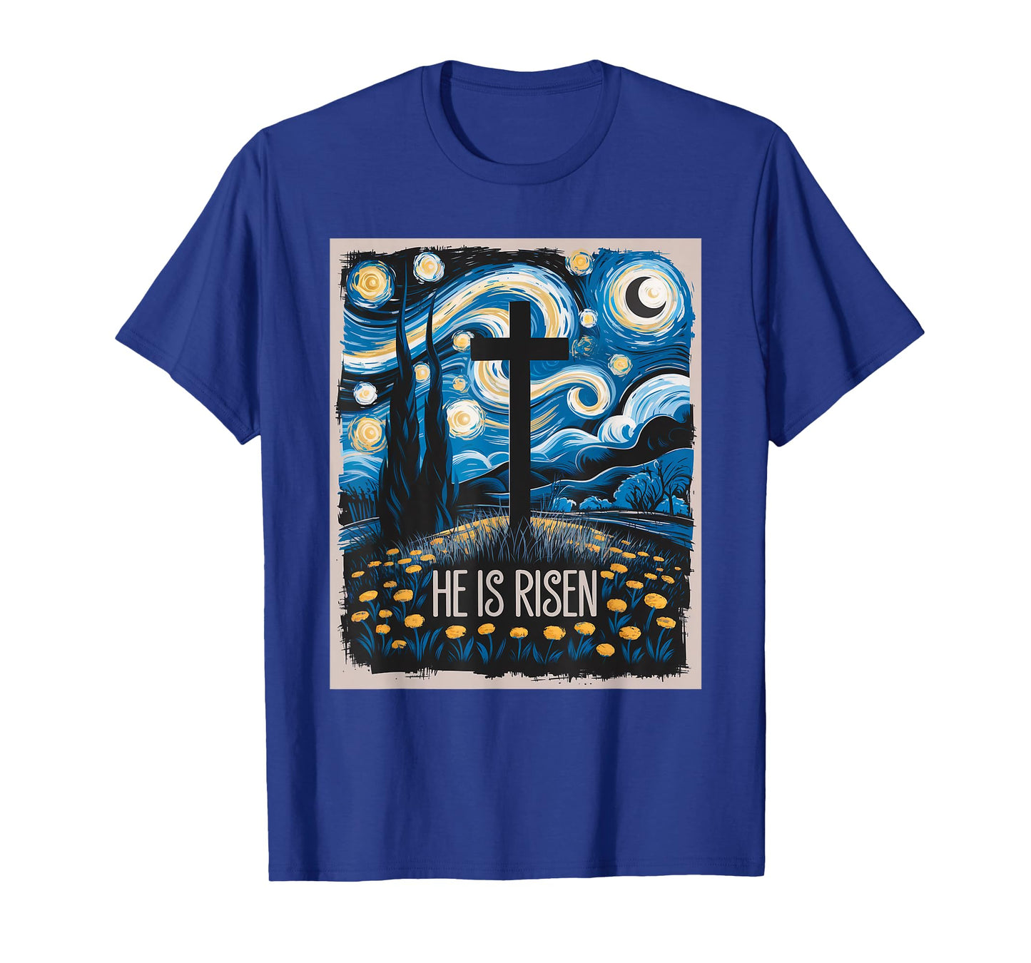 Starry Night Jesus Art Spiritual Christian Faith Easter T-Shirt