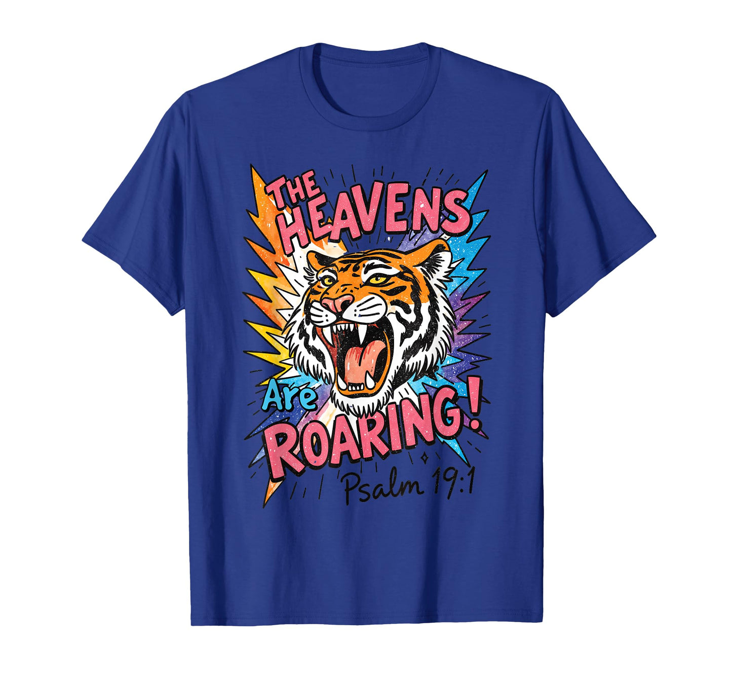 The Heavens are Roaring Tiger Vintage Art Psalm 19 1 T-Shirt