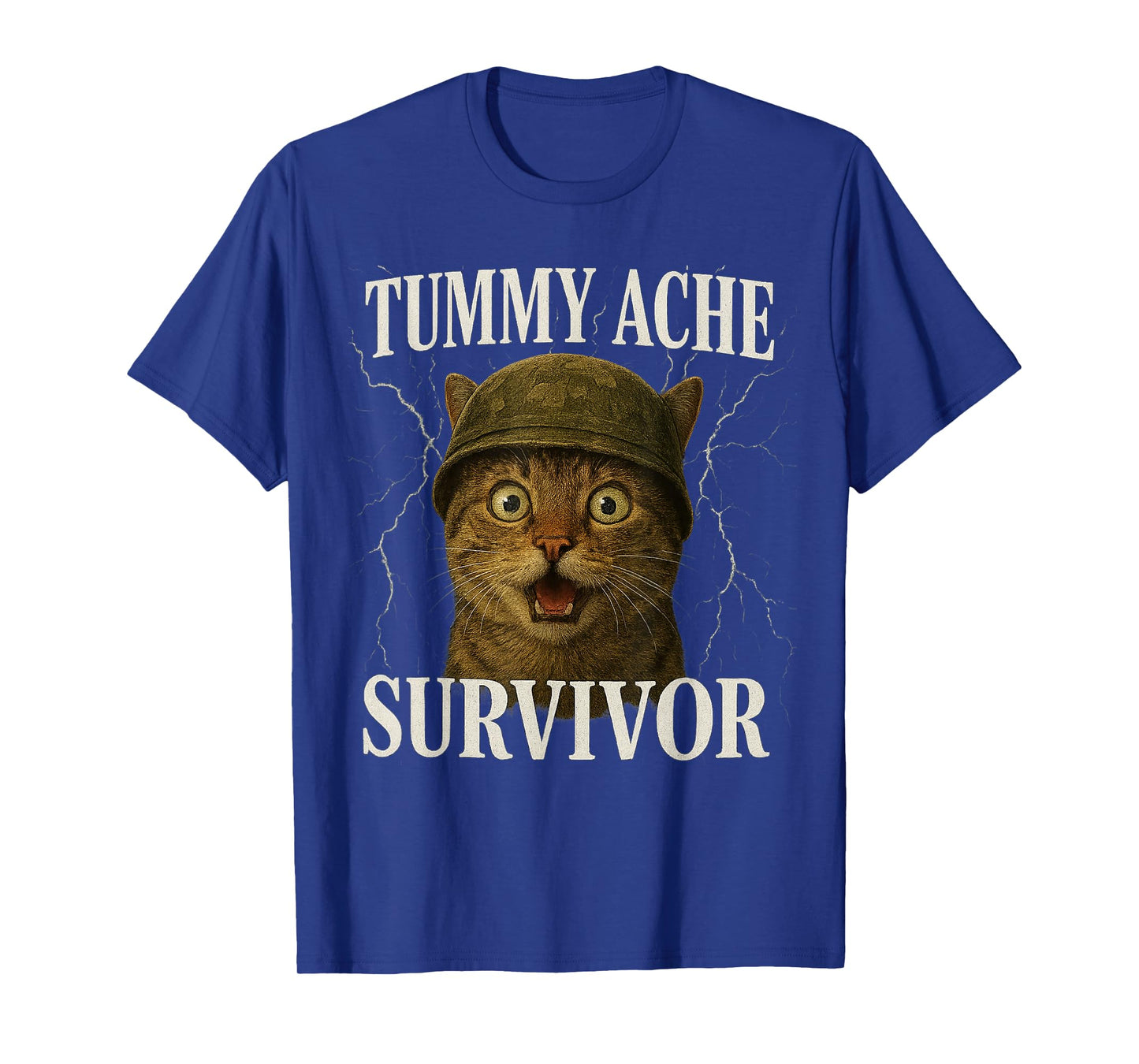 Funny Saying Cat Tummy Ache Survivor Meme Survived Today's T-Shirt