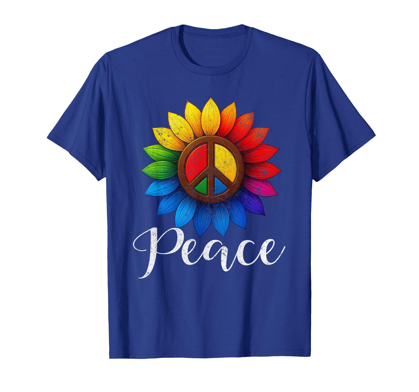 Retro World Peace Day Peace Sign Sunflower Day of Peace Kids T-Shirt