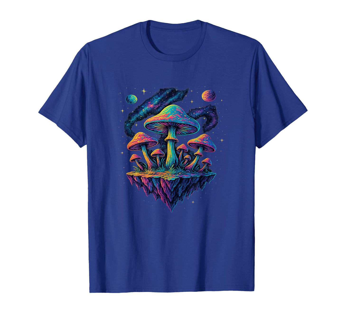 Psychedelic Celestial Cosmic Space Mushrooms Galaxy Graphic T-Shirt