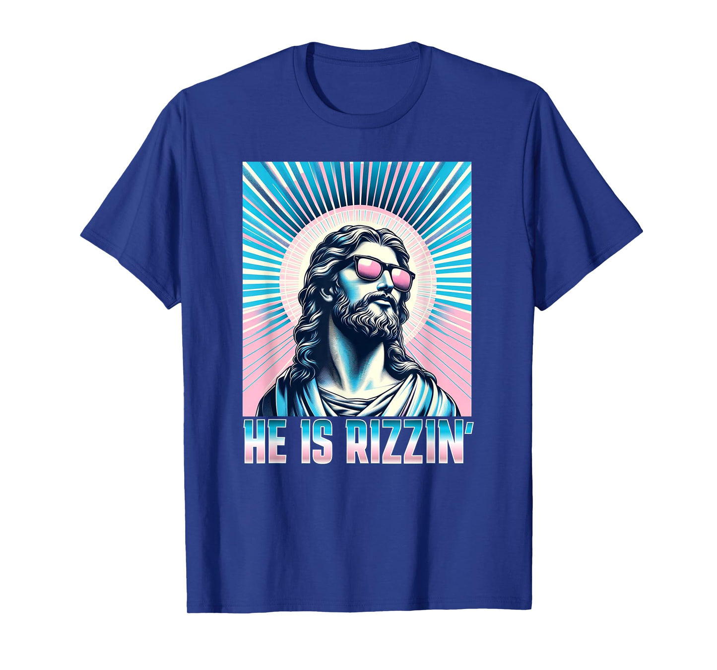 Resurrection Funny Easter Rizz Sunglasses He is Rizzin Jesus T-Shirt